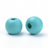 Wooden Beads 10x9 MM (25 GMs, 75+ Pieces) 3 MM Hole Round Mixed Colors For Bracelets Jewellery Making DIY Crafts