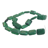 Imitation Jewellery Making Stone Beads 18x13x5 MM (1 String, 20-22 Beads) Hole:1 MM Rectangle Green Synthetic For DIY Arts Crafts