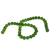 Glass Beads 8 MM (2 Strings, 38-40 Beads/String) Round Hole 1 MM Green 11 Inch For Jewellery Making