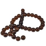 Glass Beads 8 MM (2 Strings, 38-40 Beads/String) Round Hole 1 MM Chocolate Brown 11 Inch For Jewellery Making