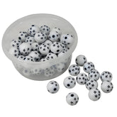 Acrylic Beads 7 to 8 MM (10 GMs, 35 to 40 Pieces) Hole Size 1 MM White Round Star Printed For Jewellery Making DIY Arts Crafts