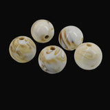 Acrylic Beads 18x17 MM (10 Pieces) Hole:3 MM Round Ceramic White For Jewellery Making DIY Arts Crafts