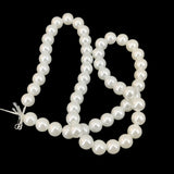 Premium Quality Imitation Pearl Beads 8 MM (1 String, 50+ Beads) Hole 0.8 MM White 15 Inch Round For Jewellery Making DIY Arts Crafts Keychains