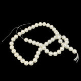 Premium Quality Imitation Pearl Beads 8 MM (1 String, 50+ Beads) Hole 0.8 MM Beige White 15 Inch Round For Jewellery Making DIY Arts Crafts Keychains