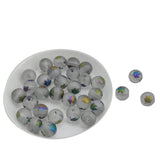 Plated Leaf Printed Glass Beads (25 Pieces) 8 MM Multicolor Hole 1 MM Round For Jewellery Making Arts Crafts