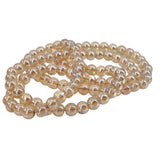 Premium Plated Glass Beads 7.5x8.5 MM (1 String, 100+ Beads) Hole:1 MM Round Golden Brown For Jewellery Making DIY Arts Crafts