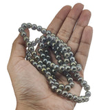 Premium Plated Glass Beads 7.5x8.5 MM (1 String, 100+ Beads) Hole:1 MM Round Light Grey For Jewellery Making DIY Arts Crafts