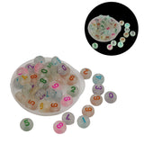 Glow In The Dark Acrylic Number Beads 7x4 MM Grey Hole Size 1.5 MM Flat Round For Jewellery Making DIY Crafts Keychains Decoration