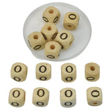 Wooden Letter Alphabet Beads (A to Z) 10x10 MM Hole Size 3 MM Cube Brown For Bracelet Jewellery Making Macrame DIY Crafts Keychains Decoration