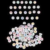 Acrylic Letter Alphabet Beads 7x3.5 MM Hole Size 1 MM Flat Round Mixed Colors For Bracelet Jewellery Making DIY Crafts Keychains Decoration