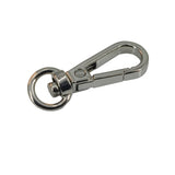 Alloy 360 Degree Swivel Ring Snap Hook Clasps (4 Pieces) 39x13 MM Silver Color For DIY Crafts Key Chain Bag Making
