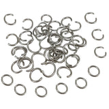 Stiff MS Mild Steel Jump Rings 8x1.25 MM (75+ Pieces, 25 Grams Wt) Round Silver Color For Key Chains Jewellery Making DIY Crafts