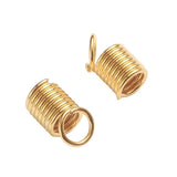 Iron End Coil Cord Guards 9x5 MM Inner Dia 3.5 MM Gold Color (50 Pieces) For Jewellery Making