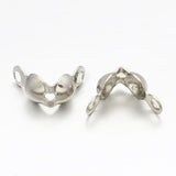 Brass Bead Tips Covers 7x4mm For Beads Upto 3mm Dia Round Bright Silver Color (20 pieces) For Jewellery Making