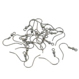 Tarnish Resistant 316-Surgical Stainless Steel Earring Hooks (10 Pieces) 21x20x3 MM Silver Color For Jewellery Making