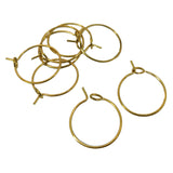 Tarnish Resistant 316-Stainless Steel Hoop Earring Hook 15x0.7 MM (10 Pieces) 21-Gauge Round Gold Color For Jewellery Making