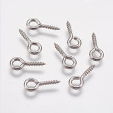 Tarnish Resistant Screw Pin Pegs Bails (5 Grams, 30-35 PCs) 304-Stainless Steel 12x5x1 MM Silver Color For Jewellery Making DIY Crafts