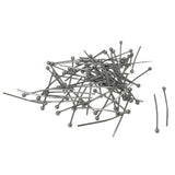 304-Stainless Steel Ball Head Pins 25x0.7 MM (10 Grams, Approx 100 Pieces) 21 Gauge Tarnish Resistant Silver Color For Jewellery Making Crafts