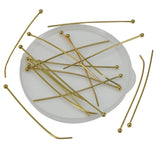304-Stainless Steel Ball Head Pins 40x0.7 MM (10 Pieces) 21 Gauge Tarnish Resistant Gold Color For Jewellery Making Crafts