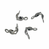 Tarnish Resistant 304-Stainless Steel Bead Tips For Upto 3 MM (25 Pieces) Enclosures Containers Holders Silver Color For Jewellery Making