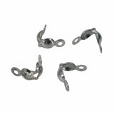 Tarnish Resistant 304-Stainless Steel Bead Tips For Upto 3 MM (25 Pieces) Enclosures Containers Holders Silver Color For Jewellery Making