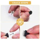 Silicone Brooch Rubber Pin Backs 10x8 MM (28-30 PCs, 10 GMs Wt) Black Comfort Fit Tie Tack Safety Backs for Holding Uniform Badges Lapel Hats