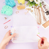 Embroidery Canvas Mesh Plastic Bag Making Kit (14x15 Inch Sheet x 1, D Ring x 2, Chain x 1, Snap Button x 2, Deer Charm x 1, Needle x 2) Hole 4x4mm