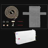 Embroidery Canvas Mesh Plastic Bag Making Kit (14x15 Inch Sheet x 1, D Ring x 2, Chain x 1, Snap Button x 2, Deer Charm x 1, Needle x 2) Hole 4x4mm