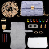 Embroidery Canvas Mesh Plastic Bag Making Kit (13x14 Inch Sheet, 2 D Rings, 1 Chain, 8 Markers, 1 Buckle, 1 Lock, 4 Needles, 2 Screws) Hole 4x4mm