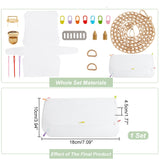 Embroidery Canvas Mesh Plastic Bag Making Kit (13x14 Inch Sheet, 2 D Rings, 1 Chain, 8 Markers, 1 Buckle, 1 Lock, 4 Needles, 2 Screws) Hole 4x4mm