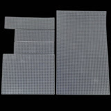 Embroidery Canvas Mesh Plastic Sheets (5 PC Set, 7 to 12.5 Inch Long) Hole 4x4mm Bag Purse Bottom Side Padding Rectangle White For Cross Stitching