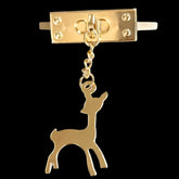 Bag Twist Lock Closures Deer Charm (1 Piece) 3 Inch Gold Color Metal Alloy For Accessories Making Spare Replacements