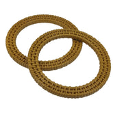 Braided Round Purse Bag Handles (2 Pieces) 4.5 Inch 8mm Light Brown For Making Accessories Spare Replacements