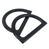 Plastic D Shape Purse Bag Handles (2 Pieces) 4.5x3.25 Inch 9mm Black For Making Accessories Spare Replacements
