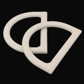 Plastic D Shape Purse Bag Handles (2 Pieces) 4.5x3.25 Inch 9mm White For Making Accessories Spare Replacements