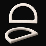 Plastic D Shape Purse Bag Handles (2 Pieces) 4.5x3.25 Inch 9mm White For Making Accessories Spare Replacements