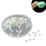 Glow In the Dark Sequins (2 Grams, 800+ Pieces) 3x3x0.2 MM Heart Decorative Radium Fluorescent Pailletes For DIY Crafts Garments Nails