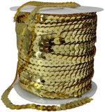 Sequins Chain Rolls (10 Mixed Colors, 1 Meter Each) 6 MM Round Paillettes For Sewing Accessories Garment Ornament Decorative Embellishments