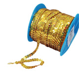 Sequins Chain Rolls (10 Meters) Glitter Golden Brown 6 MM Round Paillettes For Sewing Accessories Garment Ornament Decorative Embellishments