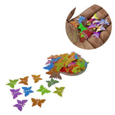 Plastic Sequins (75+ Pieces, 5 GMs Wt) 12x17 MM 0.3 MM Thick No Hole Multi-color Butterfly Paillettes For Sewing Garment DIY Crafts Embellishments