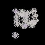 Plastic Sequins (75+ Pieces, 5 GMs Wt) 16 MM 0.2 MM Thick 1 MM Hole White Flower Paillettes For Sewing Garment DIY Crafts Embellishments