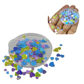 Plastic Sequins (800+ Pieces) Mixed Sizes 3-5 MM Long x 0.4 MM Thick No Hole Mixed Colors Heart Paillettes For Sewing Garment Accessories
