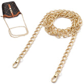 Alloy Twisted Bag Chains (1.1 Meter) With Clasp Lock Link 15x8x2 MM Light Gold Color Purse Tote Replacement Parts Handles