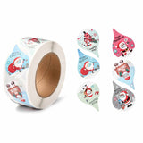 Paper Stickers 2.5x1 Inch / 6.3x2.75 CM (1 Roll, 500 Stickers) Merry Christmas Theme Drop Multicolor Gift Packing Tags