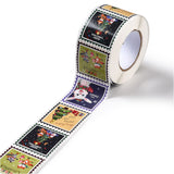 Paper Stickers 1.5x1.5 Inch / 3.75x3.75 CM (1 Roll, 500 Stickers) Merry Christmas Theme Square Multicolor Gift Packing Tags
