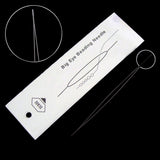 Stainless Steel Collapsible Big Eye Needles (1 PC) 2.25 Inch 0.3 MM Thick For Seed Beads Beading Jewellery Making Embroidery Silver Color