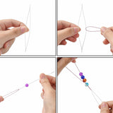 Stainless Steel Collapsible Big Eye Needles (1 PC) 4 Inch 0.2 MM Thick For Seed Beads Beading Jewellery Making Embroidery Silver Color