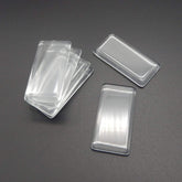 Glass Patch Embellishments Cabochons 48x24x7xmm Rectangle Transparent Color (Pack of 4 pieces)