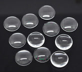 Glass Cabochons Embellishments 20x6 MM (Pack of 10 PCs) Round Dome Flat Back Transparent For DIY Crafts Jewellery Making Magnets