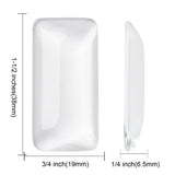 Glass Patch Embellishments Cabochons 38x19x6.5 MM (4 Pieces) Rectangle Dome Transparent Color For Jewellery Making DIY Crafts Decoration